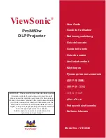 Предварительный просмотр 1 страницы ViewSonic PRO8450W VS13646 User Manual