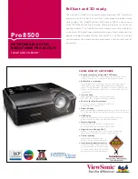 ViewSonic PRO8500 Specification Sheet предпросмотр