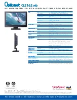 Preview for 2 page of ViewSonic Q2162WB - Optiquest - 21.6" LCD Monitor Specification