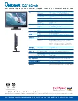 Предварительный просмотр 2 страницы ViewSonic Q2162WB - Optiquest - 21.6" LCD Monitor Specification