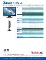 Preview for 2 page of ViewSonic Q2202WB - Optiquest - 22" LCD Monitor Specifications