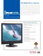 Предварительный просмотр 1 страницы ViewSonic Q72B - Optiquest - 17" LCD Monitor Specification