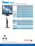 Preview for 2 page of ViewSonic Q72B - Optiquest - 17" LCD Monitor Specification
