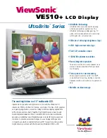 Preview for 1 page of ViewSonic UltraBrite VE510+ Specifications