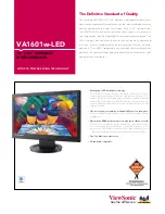 ViewSonic VA1601w-LED Specification Sheet preview