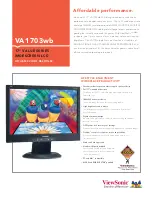 Предварительный просмотр 1 страницы ViewSonic VA1703WB - 17" LCD Monitor Specifications