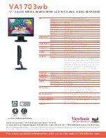 Preview for 2 page of ViewSonic VA1703WB - 17" LCD Monitor Specifications