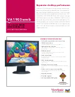 Предварительный просмотр 1 страницы ViewSonic VA1903WMB - 19" LCD Monitor Specification Sheet