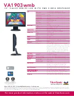 Preview for 2 page of ViewSonic VA1903WMB - 19" LCD Monitor Specification Sheet