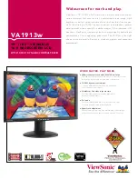 Предварительный просмотр 1 страницы ViewSonic VA1913w Datasheet