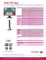 Preview for 2 page of ViewSonic VA1916W - 19" LCD Monitor Specifications