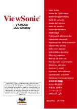 ViewSonic VA1926W - 19" LCD Monitor User Manual preview