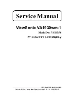 Preview for 1 page of ViewSonic VA1930wm-1 Service Manual