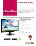 Предварительный просмотр 1 страницы ViewSonic VA1932wm Datasheet