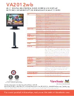 Preview for 2 page of ViewSonic VA2012WB Specifications