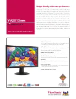 Предварительный просмотр 1 страницы ViewSonic VA2013wm Specifications