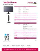 Preview for 2 page of ViewSonic VA2013wm Specifications