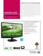 ViewSonic VA2033-LED Specifications предпросмотр