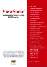 ViewSonic VA2033-LED User Manual preview