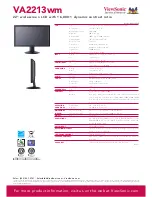 Preview for 2 page of ViewSonic VA2213wm Specifications