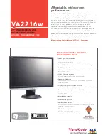 Preview for 1 page of ViewSonic VA2216w Specifications