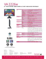 Preview for 2 page of ViewSonic VA2226W - 22" LCD Monitor Specifications