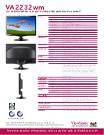 Preview for 2 page of ViewSonic VA2232wm Specifications