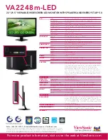 Preview for 2 page of ViewSonic VA2248m Specifications