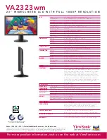 Preview for 2 page of ViewSonic VA2323WM - 23" LCD Monitor Specifications