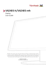 Предварительный просмотр 1 страницы ViewSonic VA2405-h User Manual