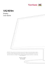 ViewSonic VA2409m User Manual preview