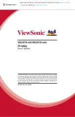 Preview for 1 page of ViewSonic VA2419-sh User Manual