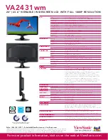 Preview for 2 page of ViewSonic VA2431wm Specifications