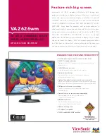 Предварительный просмотр 1 страницы ViewSonic VA2626wm - 26" LCD Monitor Specifications