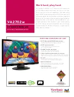 Preview for 1 page of ViewSonic VA2702w Specifications