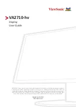 Preview for 1 page of ViewSonic VA2710-HV User Manual