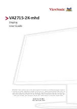 Preview for 1 page of ViewSonic VA2715-2K-mhd User Manual