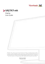 Preview for 1 page of ViewSonic VA2747-mh User Manual