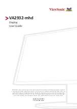 Предварительный просмотр 1 страницы ViewSonic VA2932-mhd User Manual