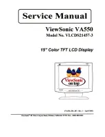 Предварительный просмотр 1 страницы ViewSonic VA550 - LCD Display - TFT Service Manual