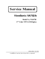 Preview for 1 page of ViewSonic VA702B - 17" LCD Monitor Service Manual