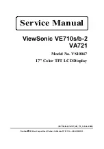 Предварительный просмотр 1 страницы ViewSonic VA721 - 17" LCD Monitor Service Manual