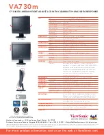 Preview for 2 page of ViewSonic VA730M Specifications
