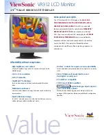 Preview for 1 page of ViewSonic VA912 Specifications