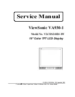 Предварительный просмотр 1 страницы ViewSonic VA930-1 VLCDS24020-1W Service Manual