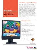 Предварительный просмотр 1 страницы ViewSonic VA930M - 19" LCD Monitor Specifications