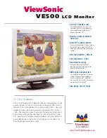 Preview for 1 page of ViewSonic VE500 - 15" LCD Monitor Specifications