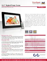 Preview for 1 page of ViewSonic VFD1028w-11 Specifications