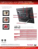 Предварительный просмотр 2 страницы ViewSonic VFD720-12 - Digital Photo Frame Specifications