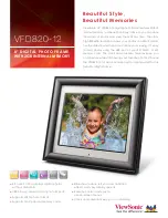 Предварительный просмотр 1 страницы ViewSonic VFD820-12 - Digital Photo Frame Specifications